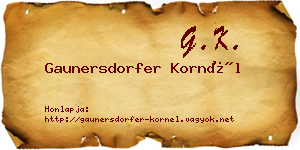 Gaunersdorfer Kornél névjegykártya